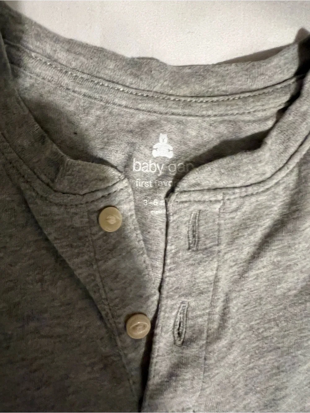 Set of Three Baby Gap Long Sleeve One-Piece Bodysuits Black, Gray, Tan Stripe